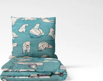 Ložní povlečení Top textil Povlečení mikroplyš lední medvědi 140 x 200, 70 x 90 cm zipový uzávěr