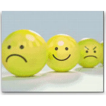 Diamantové malování Diamantové malování - Smajlík Velikost: 30x40cm, Rámování: Pouze srolované plátno, Diamanty: Čtvercové