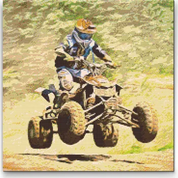 Diamantové malování Diamantové malování - Adrenalin na čtyřech kolech Velikost: 50x50cm, Rámování: Pouze srolované plátno, Diamanty: Kulaté