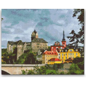 Diamantové malování - Hrad Loket 2 Velikost: 30x40cm, Rámování: Pouze srolované plátno, Diamanty: Čtvercové