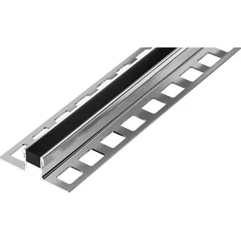 ukončovací lišta ACARA DL7/4 dilatační lišta s výplní 1/2 PU + 1/2 pryž, nerez lesk V2A černá, 25 mm, 2,5 m AADN 2533-PU