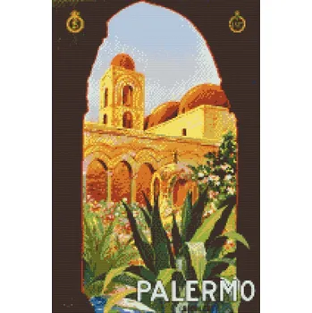 Diamantové malování Diamantové malování - Plakát Palermo, Itálie Velikost: 40x60cm, Rámování: Pouze srolované plátno, Diamanty: Čtvercové