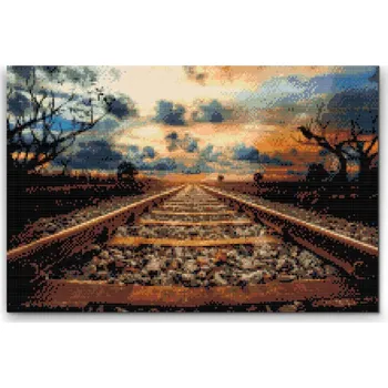 Diamantové malování Diamantové malování - Železniční trať Velikost: 40x60cm, Rámování: Pouze srolované plátno, Diamanty: Kulaté