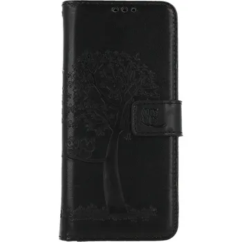 Pouzdro na mobilní telefon Pouzdro Xiaomi Redmi Note 11 knížkové Černý strom sovičky (kryt neboli obal na Xiaomi Redmi Note 11)