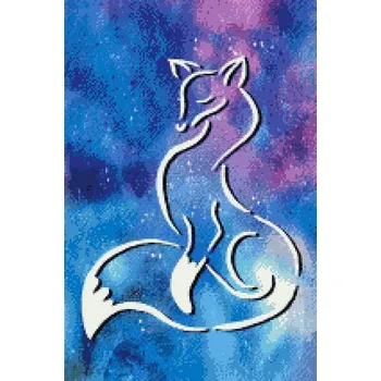 Diamantové malování Diamantové malování - Liška s vesmírným pozadím Velikost: 40x60cm, Rámování: Pouze srolované plátno, Diamanty: Čtvercové