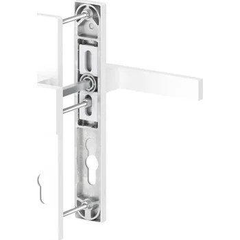 Dveřní kování Medos Koule/klika Dublin hranatá, PZ92, 37mm štítek, profil 71-86mm, RAL9016M bílá