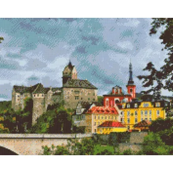 Diamantové malování - Hrad Loket 2 Velikost: 40x50cm, Rámování: Pouze srolované plátno, Diamanty: Čtvercové