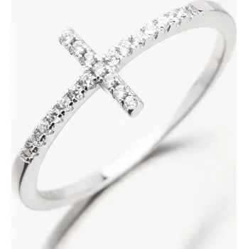 Prsten Dámský prsten stříbro 925 zirkon křížkem GST-11359 velikost 59