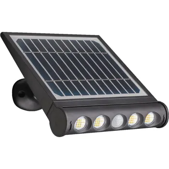 Venkovní osvětlení CENTURY venkovní nástěnné solární svítidlo LED GENIUS SLIM 8W 4000K IP65 černá