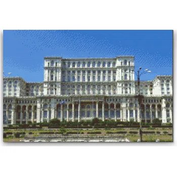 Diamantové malování Diamantové malování - Palác Parlamentu, Bukurešť Velikost: 40x60cm, Rámování: Pouze srolované plátno, Diamanty: Kulaté