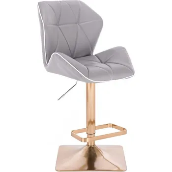 Barová židle LuxuryForm DESIGN Barová židle MILANO MAX na zlaté hranaté podstavě - šedá