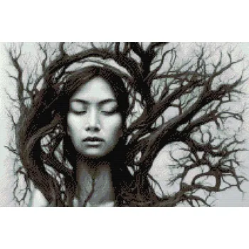 Diamantové malování Diamantové malování - Mystická žena Velikost: 40x60cm, Rámování: Pouze srolované plátno, Diamanty: Kulaté