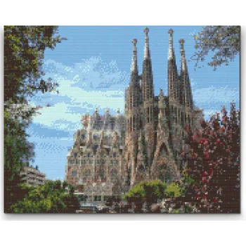 Diamantové malování Diamantové malování - Sagrada Família Velikost: 40x50cm, Rámování: Pouze srolované plátno, Diamanty: Čtvercové