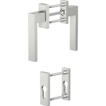 Dveřní kování Balkonové dveřní kování Medos Dublin, rozeta PZ92,F1 stříbrná kartáčovaná