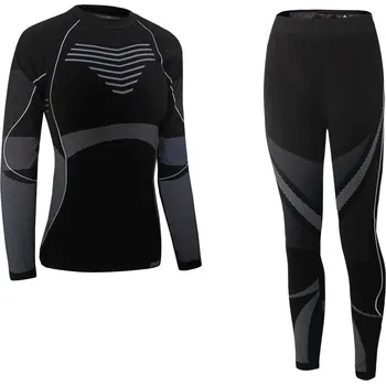 Set pánského termoprádla GREENICE Dámské funkční bezešvé termoprádlo GREE-6529 Barva: Černá-Bílá, Velikost: XL/2XL