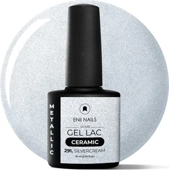 Lak na nehty ENII NAILS Gel lak Ceramic 291 Silvercream - gelový lak bez HEMA, 10 ml