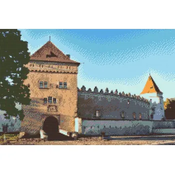 Diamantové malování Diamantové malování - Kežmarský hrad, Slovensko Velikost: 40x60cm, Rámování: Pouze srolované plátno, Diamanty: Čtvercové