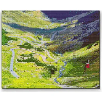 Diamantové malování Diamantové malování - Cesta Transfagarasan v Rumunsku 2 Velikost: 30x40cm, Rámování: Pouze srolované plátno, Diamanty: Čtvercové