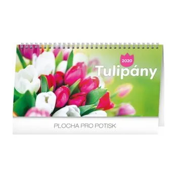 Kalendář PRESCO GROUP Stolní kalendář Tulipány řádkový 2020