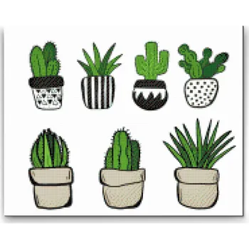 Diamantové malování Diamantové malování - Kaktusy Velikost: 30x40cm, Rámování: Pouze srolované plátno, Diamanty: Čtvercové