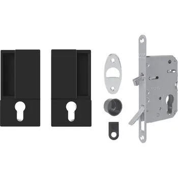 Dveřní kování AGB - Set na posuvné dveře WAVE - HR PZ BS - Černá matná
