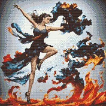 Diamantové malování Diamantové malování - Magický tanec Velikost: 50x50cm, Rámování: Pouze srolované plátno, Diamanty: Čtvercové