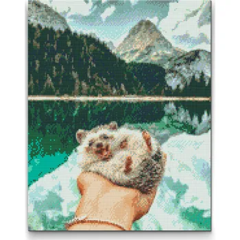 Diamantové malování Diamantové malování - Ježek Pokee Velikost: 30x40cm, Rámování: Pouze srolované plátno, Diamanty: Čtvercové