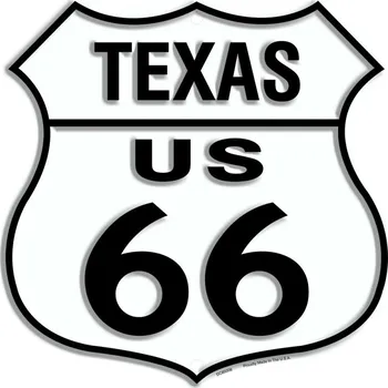 Plechová cedule Plechová cedule Route 66 Texas Shield 30cm x 30 cm