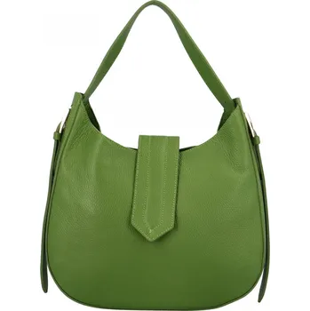 Dámská kožená kabelka přes rameno světle zelená - Delami Denni zelená
