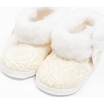 Kojenecké oblečení Kojenecké zimní krajkové kozačky New Baby 0-3 m béžové, vel. 0- 3 m