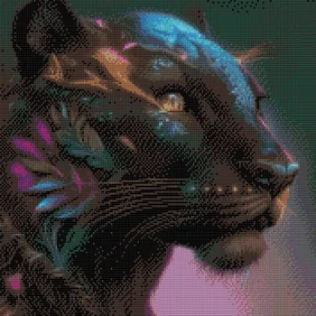 Diamantové malování Diamantové malování - Černá puma Velikost: 50x50cm, Rámování: Pouze srolované plátno, Diamanty: Čtvercové