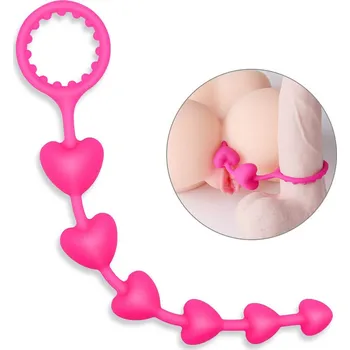 Silikonová anální srdíčka s kroužkem na penis S-Hande Lily