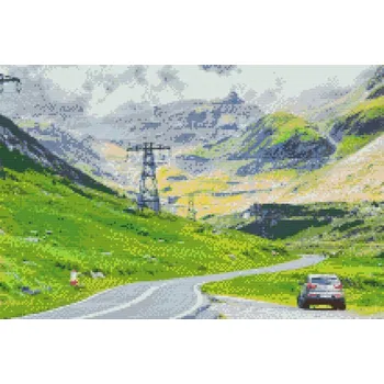 Diamantové malování Diamantové malování - Cesta Transfagarasan v Rumunsku Velikost: 40x60cm, Rámování: Pouze srolované plátno, Diamanty: Čtvercové