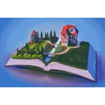 Diamantové malování Diamantové malování - Mlýn na knize Velikost: 40x60cm, Rámování: Pouze srolované plátno, Diamanty: Čtvercové