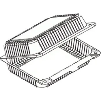 Jednorázové nádobí Blistr obdélník rPET 185x120x71mm ALI11C, transparentní - 400 ks