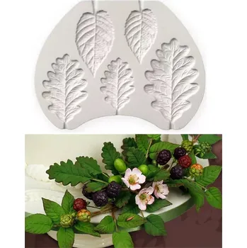 Jedlá dekorace na dort PME silikonová formička - listy dubu a růže