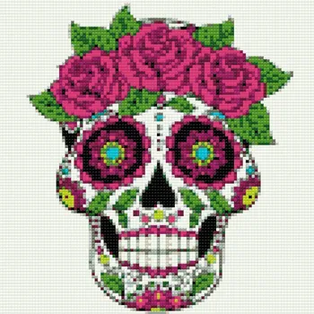 Diamantové malování Diamantové malování - Día de los muertos Velikost: 50x50cm, Rámování: Pouze srolované plátno, Diamanty: Čtvercové