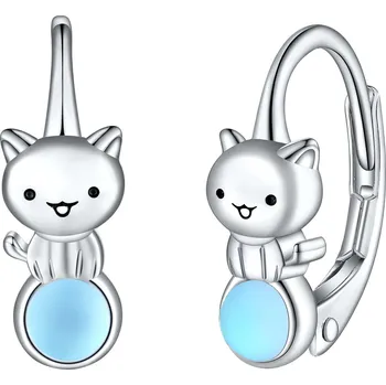 Náušnice Olivie Stříbrné náušnice MĚSÍČNÍ KOČKA 8156 Ag 925; ≤2 g.