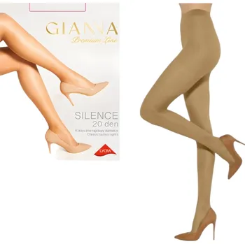 Dámské punčochy GIANNA DÁMSKÉ TENKÉ PUNČOCHY 20 DEN SILENCE PREMIUM LINE GOLDEN BEIGE Velikost: M-3