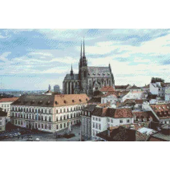 Diamantové malování - Katedrála Petrov - Brno 2 Velikost: 40x60cm, Rámování: Pouze srolované plátno, Diamanty: Čtvercové
