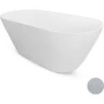 Besco Volně stojící vana z litého mramoru Moya Glam 160x70 Barva: Bílá/stříbrná, Rozměry (cm): 159x68,4