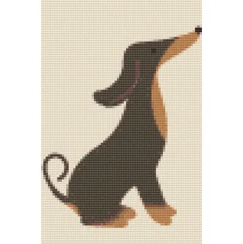 Diamantové malování Diamantové malování - Roztomilý jezevčík Velikost: 20x30cm, Rámování: Pouze srolované plátno, Diamanty: Čtvercové