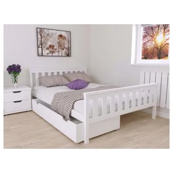 Postel Postel z masivu Agata 120x200 cm - Bílá + matrace Medical + rošt ZDARMA