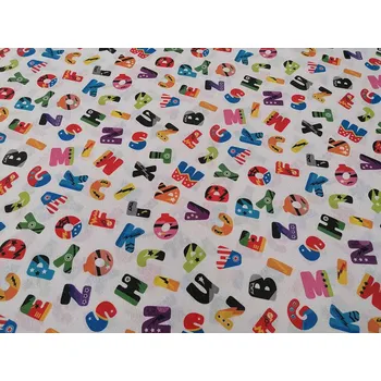 BYTEMA Dekorační látka BAREVNÁ PÍSMENÁ šíře 140 cm