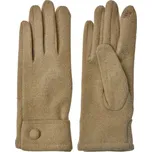 Béžové zimní dámské rukavice s knoflíkem - 8*24 cm