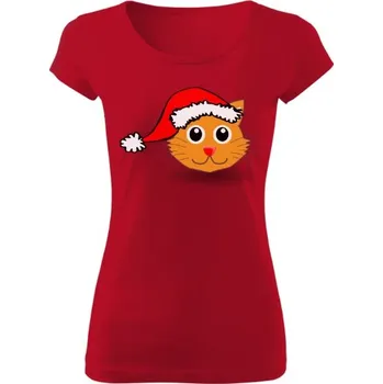 Dámské tričko Tričko s potiskem Kočička s čepičkou dámské