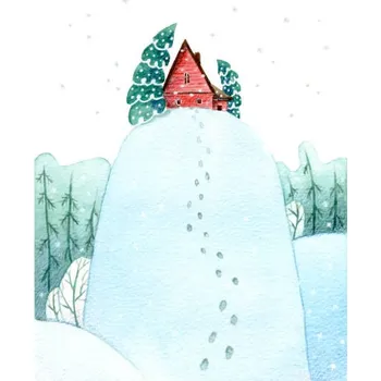 Plakát Plakát, Obraz - Hand drawn watercolor red house on, Agapitova Natalia