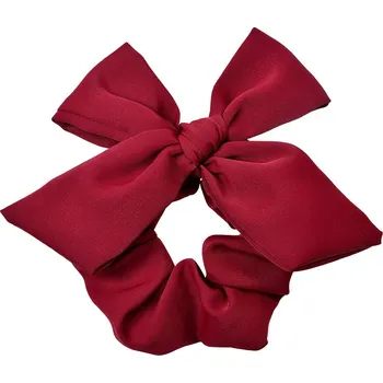 Červená gumička do vlasů s mašlí