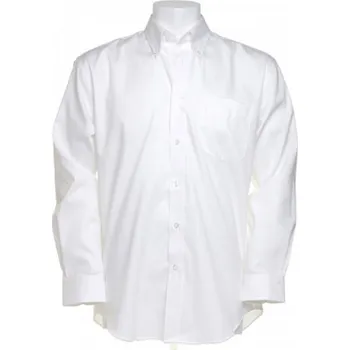 Pánská košile Kustom Kit Pánská korporátní oxford košile s kapsičkou a dlouhým rukávem 85% bavlna Barva: Bílá, Velikost: 4XL = 50,5cm obvod límce K105