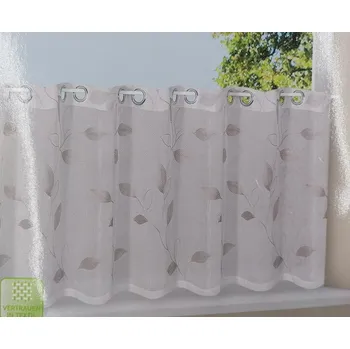 Záclona GERSTER Hotová záclona GERSTER šedo-béžové listy 50x150 cm 50 x 150 cm